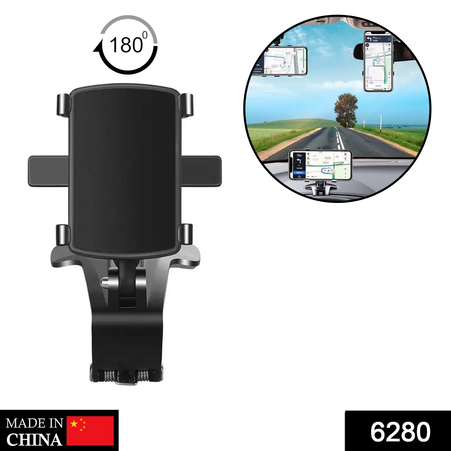 6280 Car Mobile Phone Holder Mount Stand with 180 Degree. Stable One Hand Operational Compatible with Car Dashboard. DeoDap 6280 Car Mobile Phone Holder Mount Stand with 180 Degree. Stable One Hand Operational Compatible with Car Dashboard. DeoDap